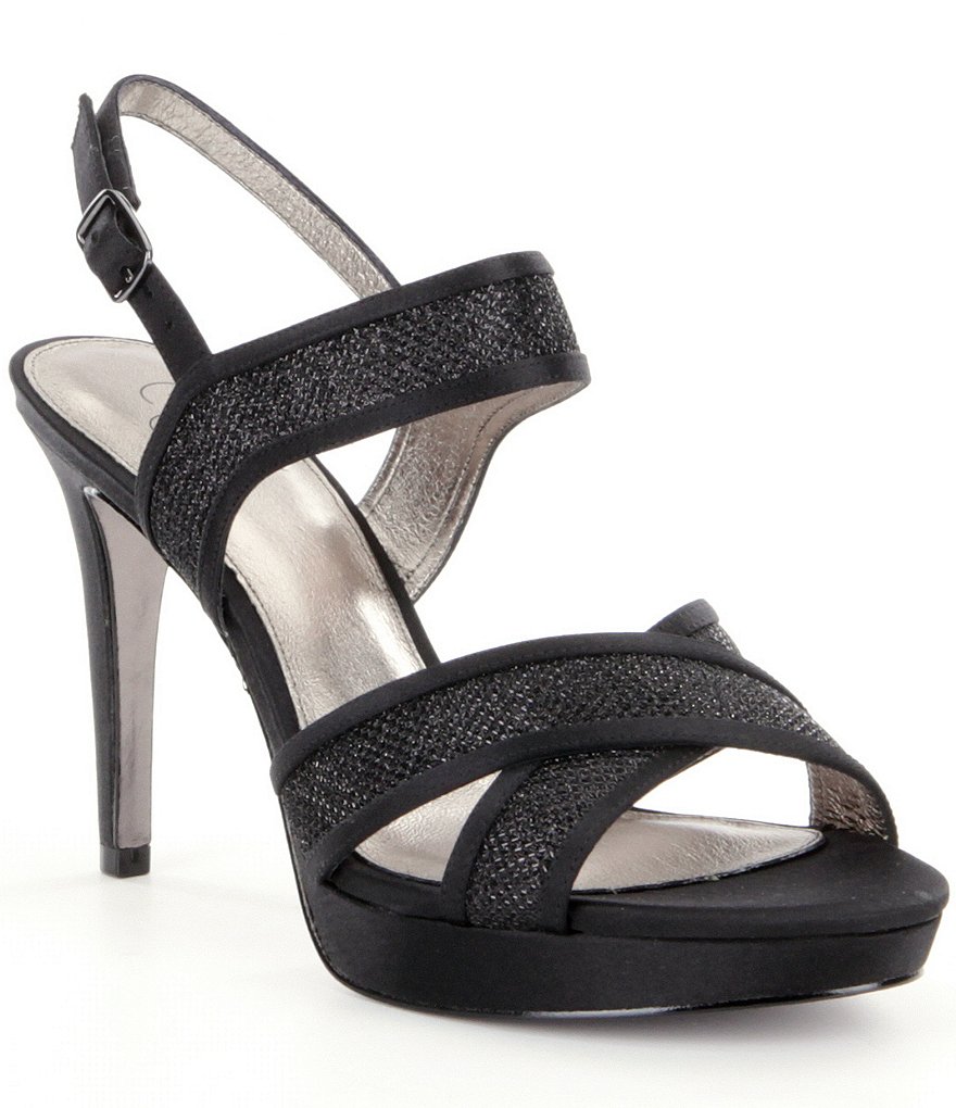 Adrianna Papell Ansel Glitter Mesh & Leather Platform Dress Sandals