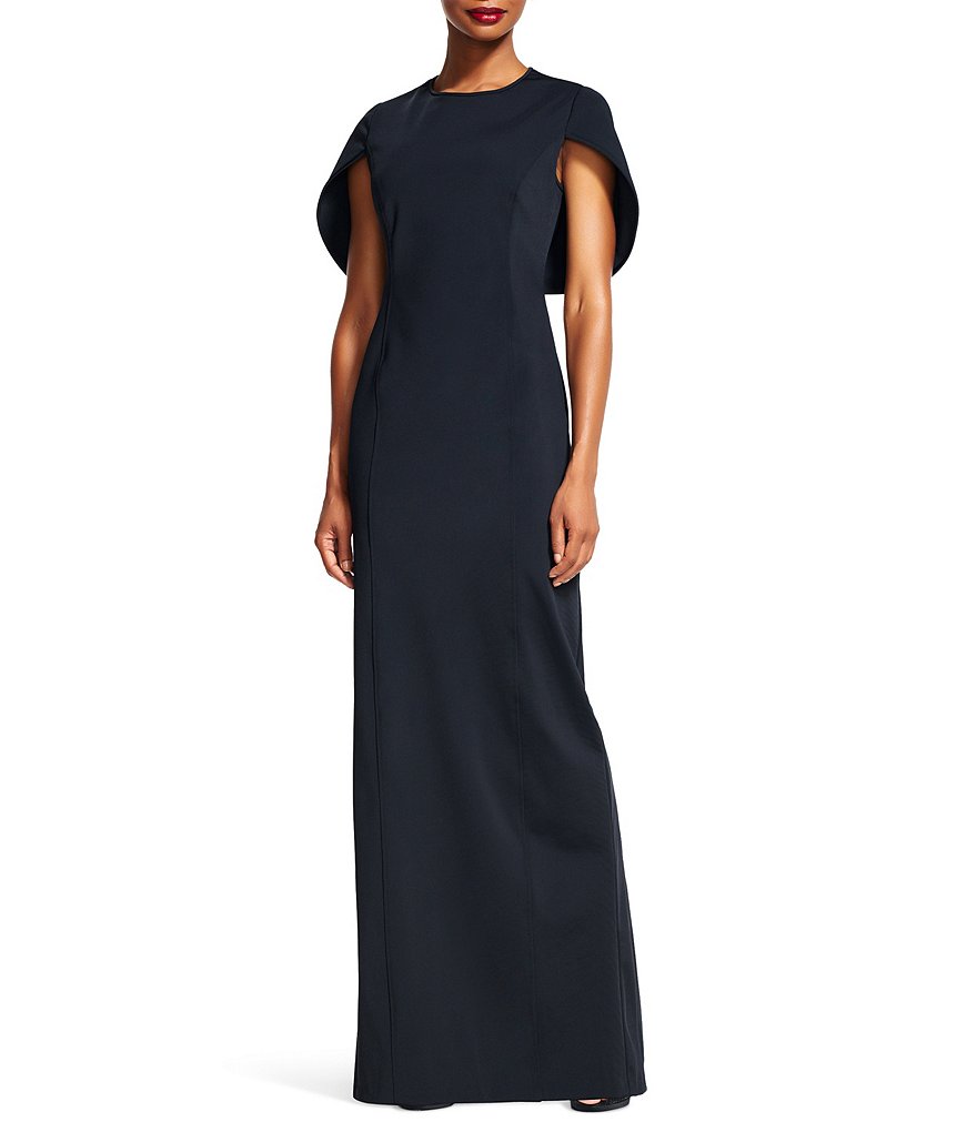 Adrianna Papell Capelet Column Gown