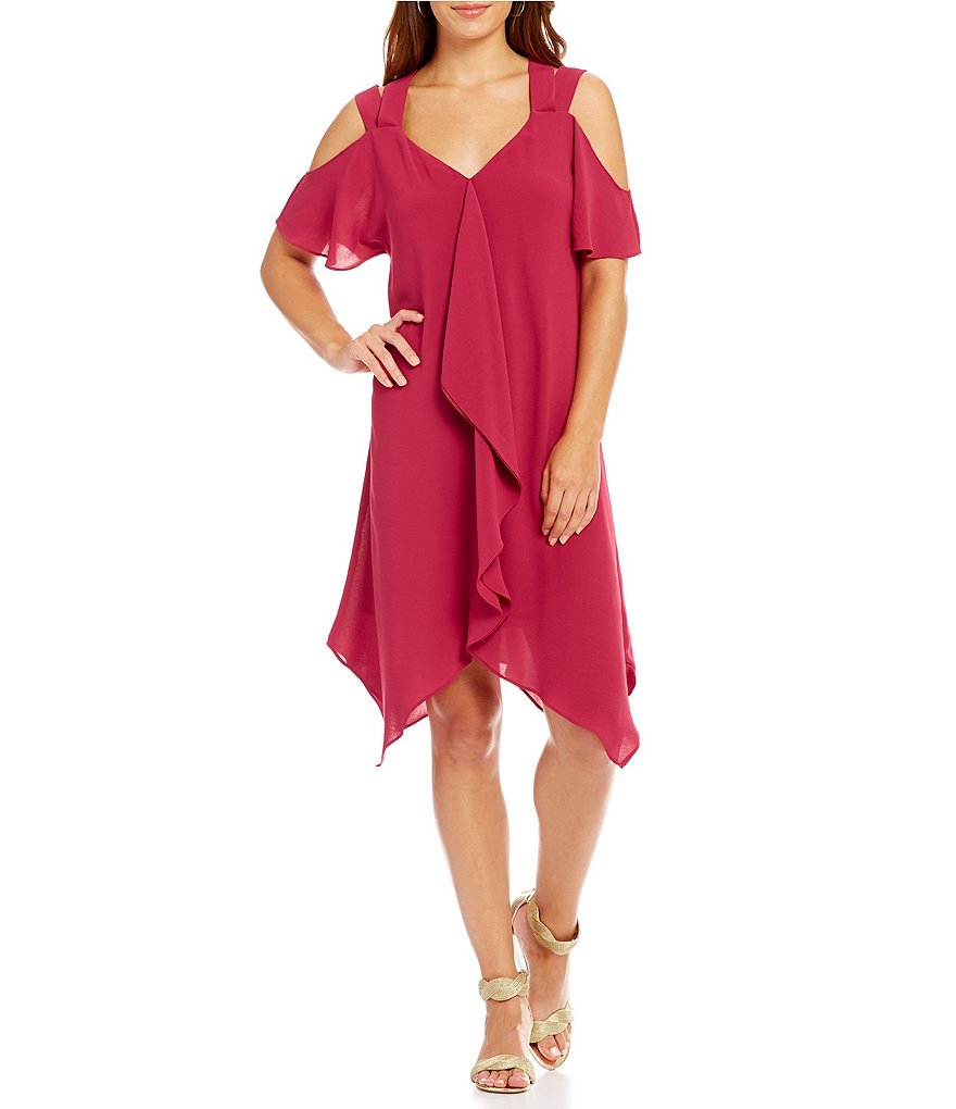 Adrianna Papell Cold Shoulder Shift Dress