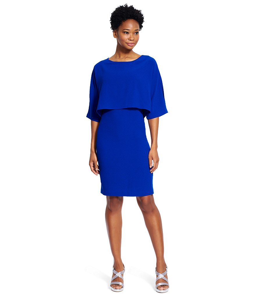 Adrianna Papell Draped Blouson Sheath Dress