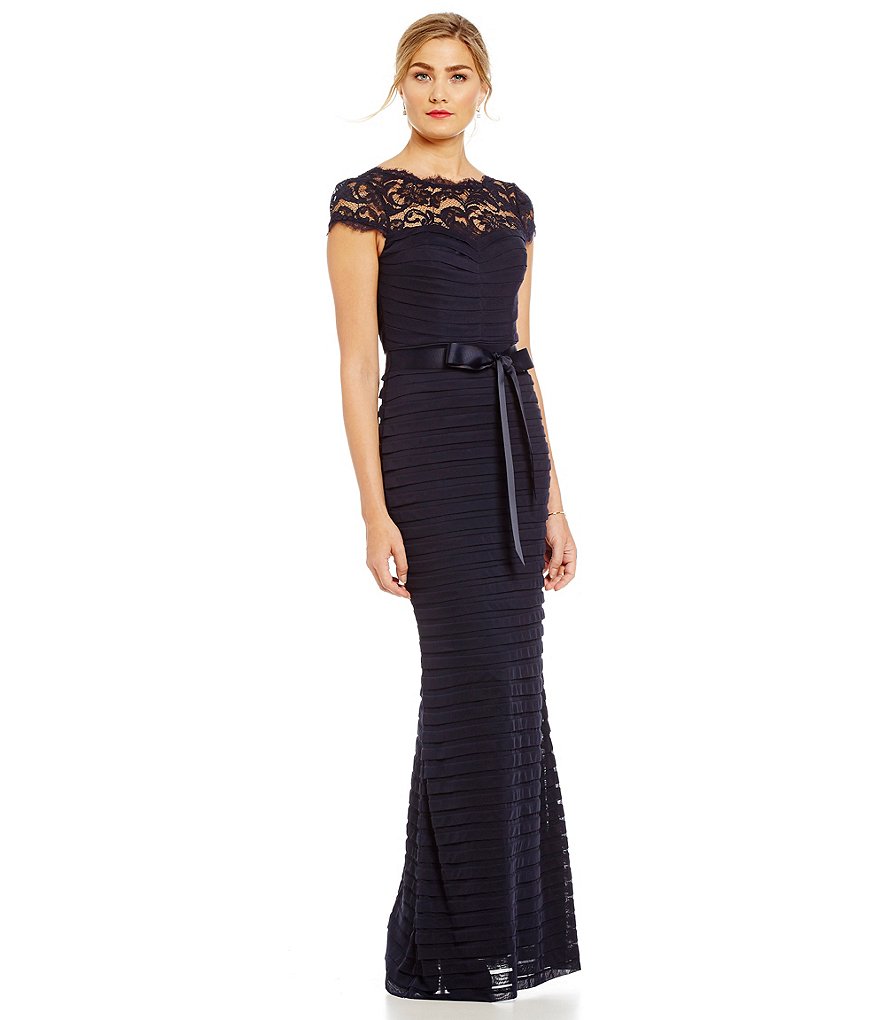 Adrianna Papell Illusion Lace Gown