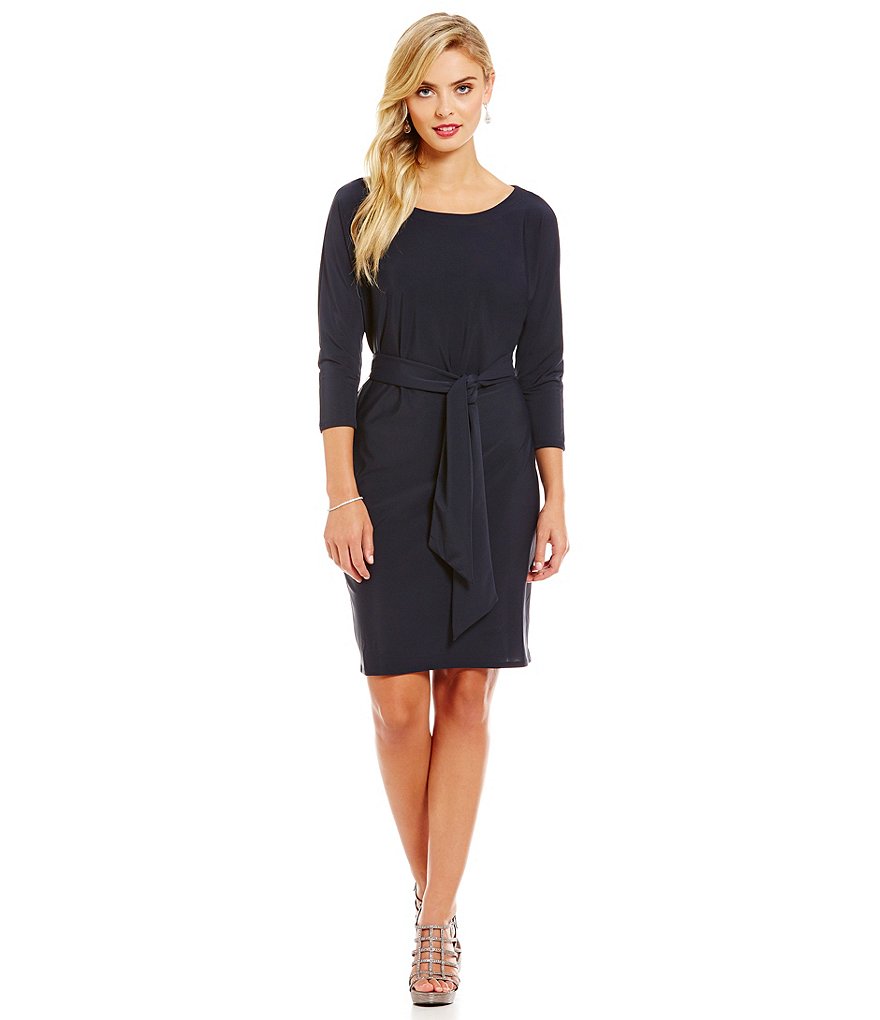 Adrianna Papell Wrap Belted Dolman Dress