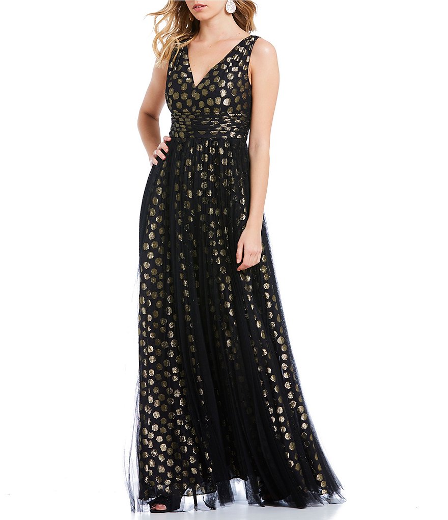 Adrianna Papell Metallic Dot Gown