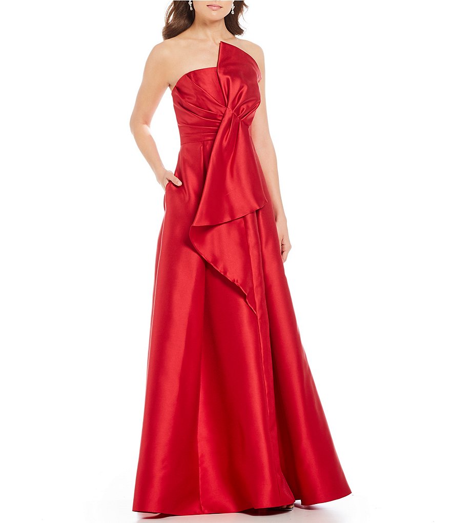 Adrianna Papell Mikado Strapless Bow Gown