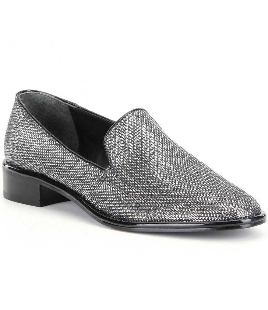 Adrianna Papell Pippa Metallic Snake-Print Flats