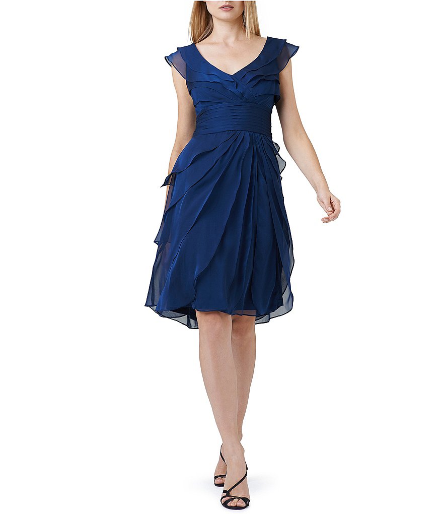 adrianna papell printed chiffon gown