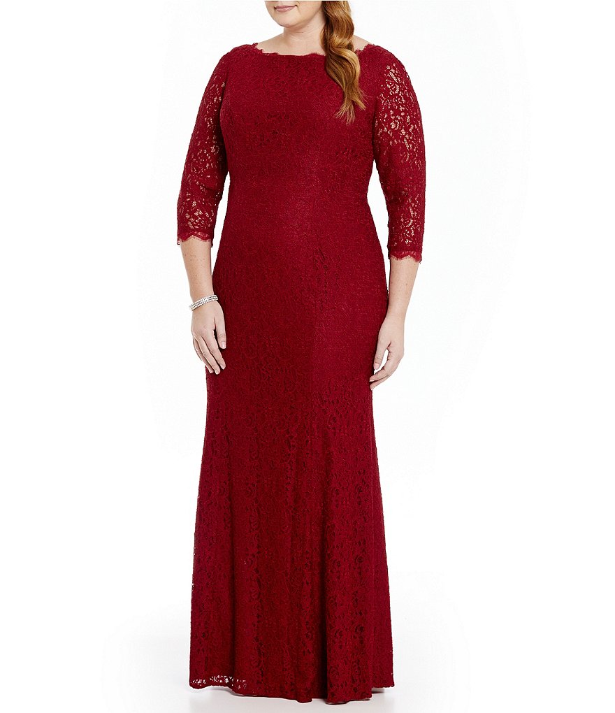 Adrianna Papell Plus Lace Mermaid Gown