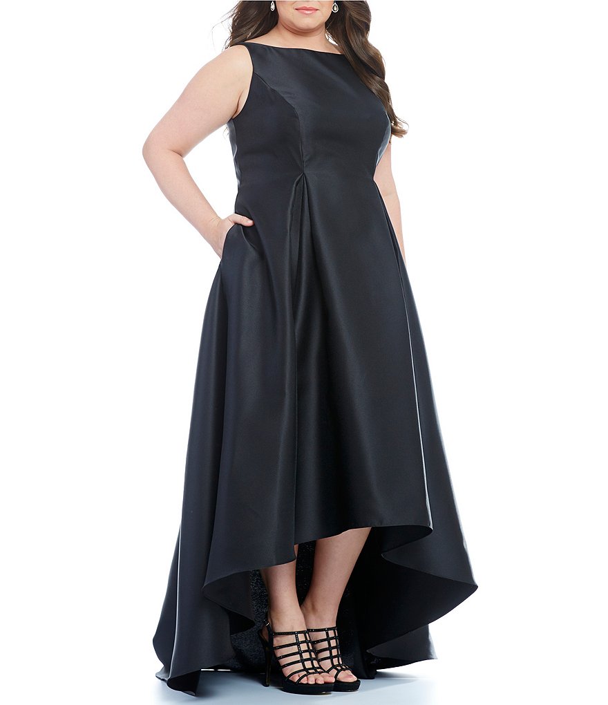 Adrianna Papell Plus Sleeveless High-Low Ball Gown
