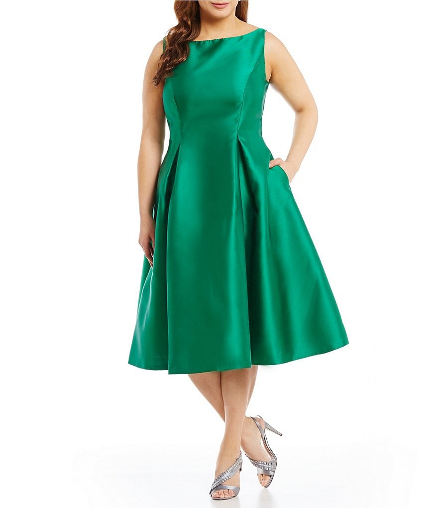 Adrianna Papell Plus Sleeveless Taffeta Dress