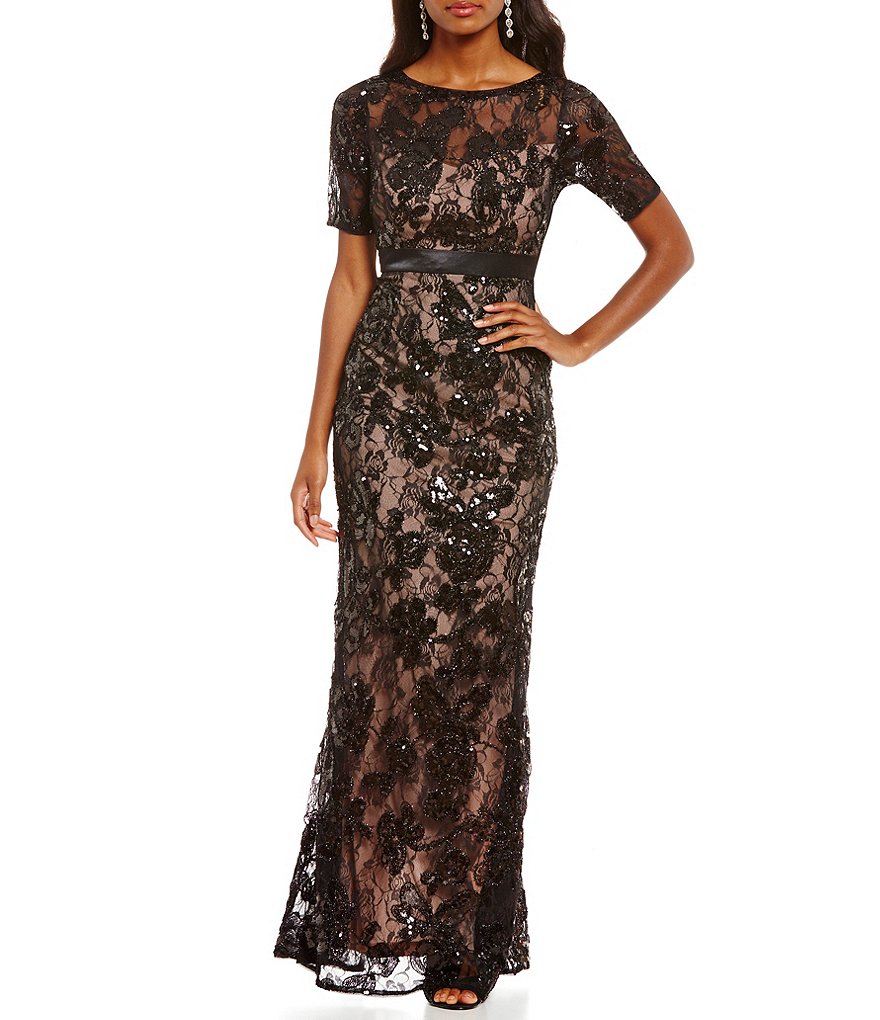 Adrianna Papell Sequin Lace Gown