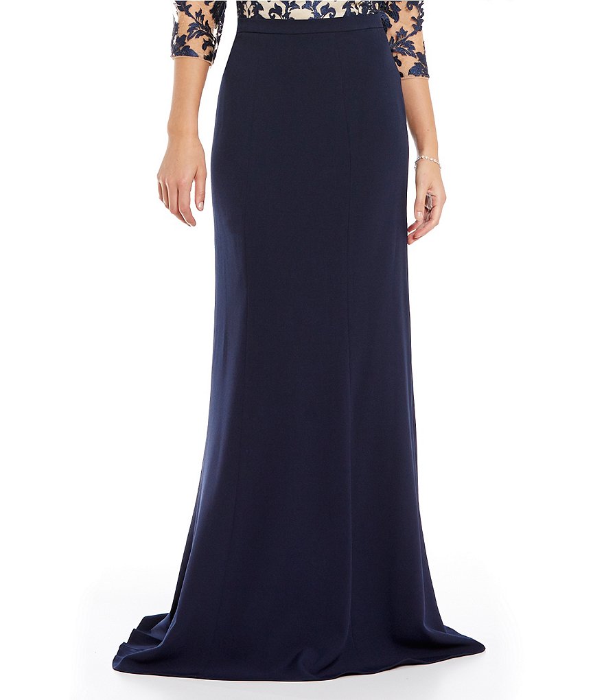 Adrianna Papell Stretch Crepe Princess Seamed Mermaid Maxi Skirt