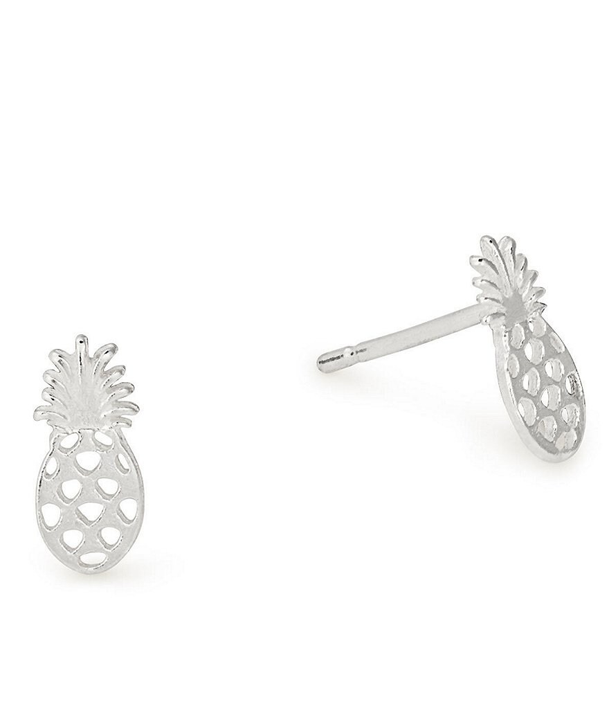 Alex and Ani Sterling Silver Pineapple Stud Earrings