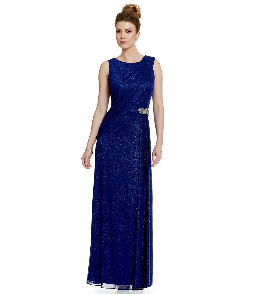 Alex Evenings Beaded Cut-Out Empire Waist Gown