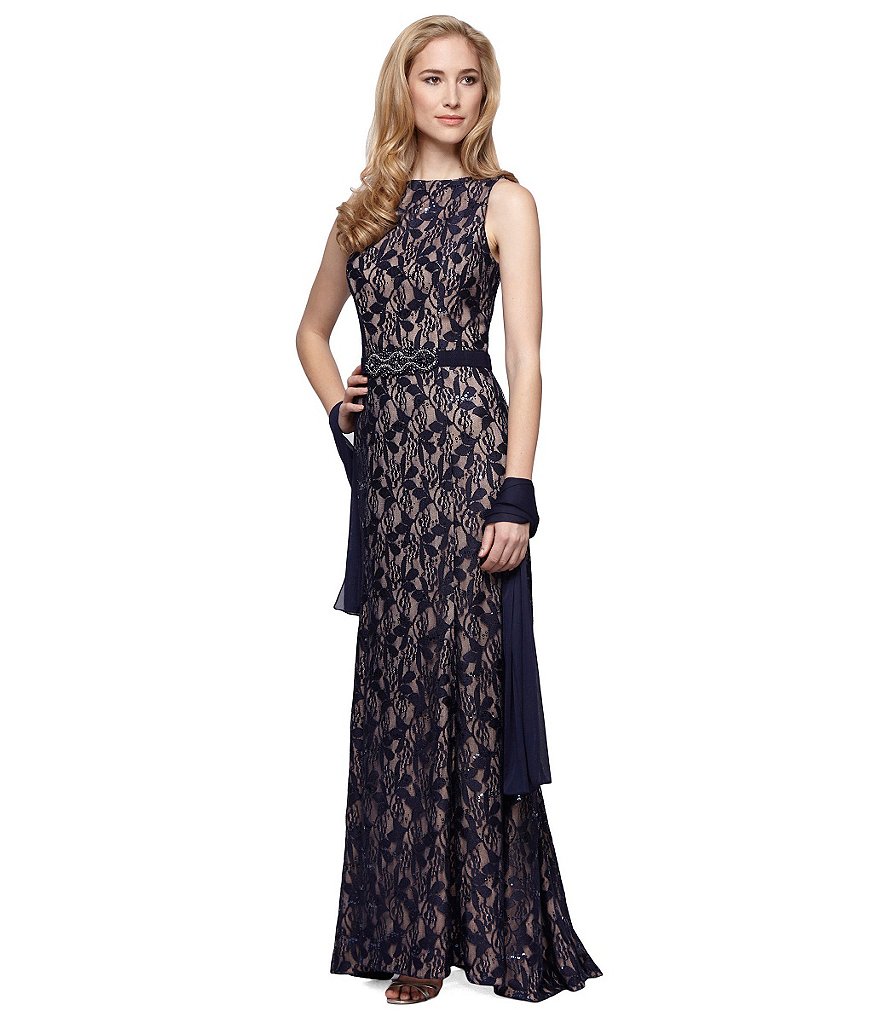 Alex Evenings Beaded Lace Gown