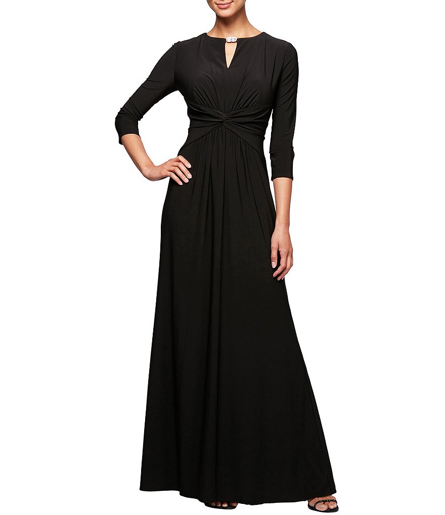 Alex Evenings Embellished Keyhole Ruched Waist Gown