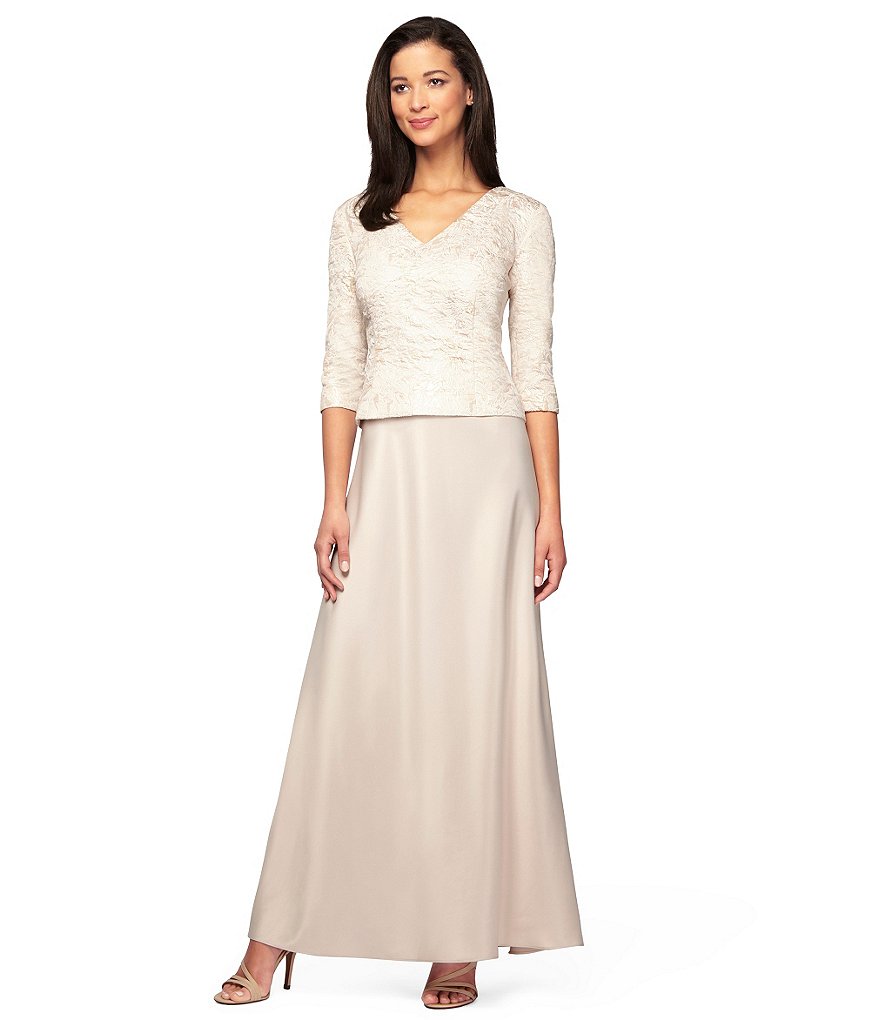 Alex Evenings Jacquard Mock 2-Piece Gown