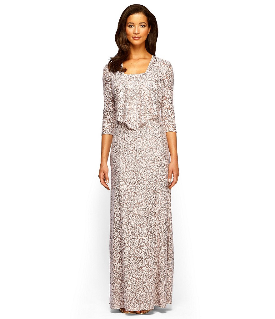 Alex Evenings Lace A-Line Jacket Dress
