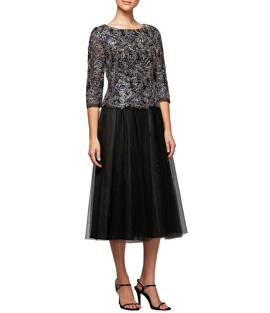 Alex Evenings Petite Embroidered Mock 2-Piece Dress