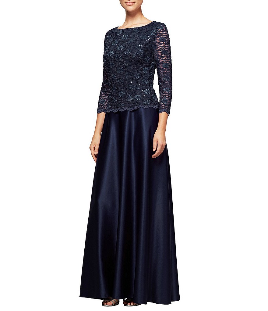 Alex Evenings Petite Lace Mock 2-Piece Gown
