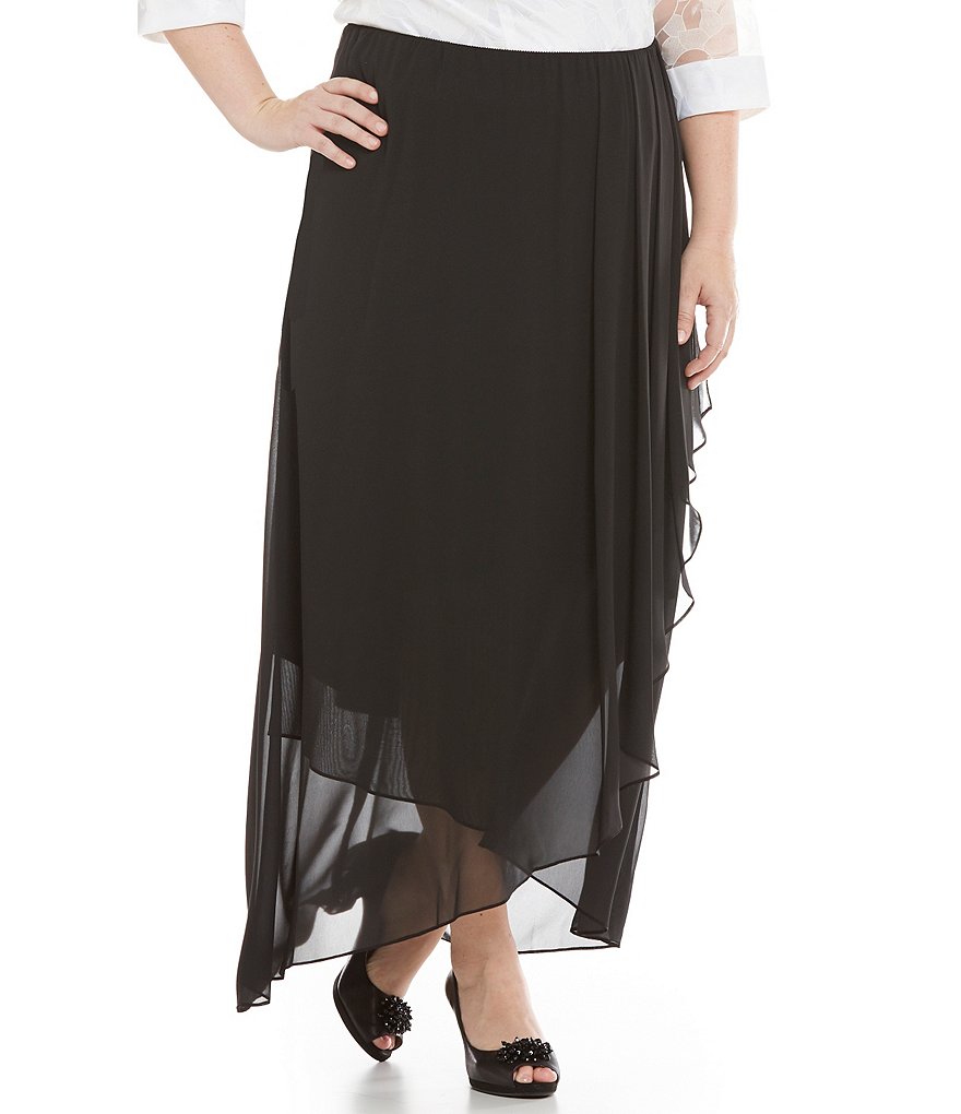 Alex Evenings Plus Asymmetrical Skirt