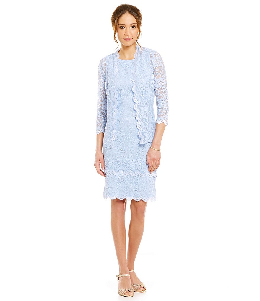 Alex Evenings Scalloped Lace Jacket Dress