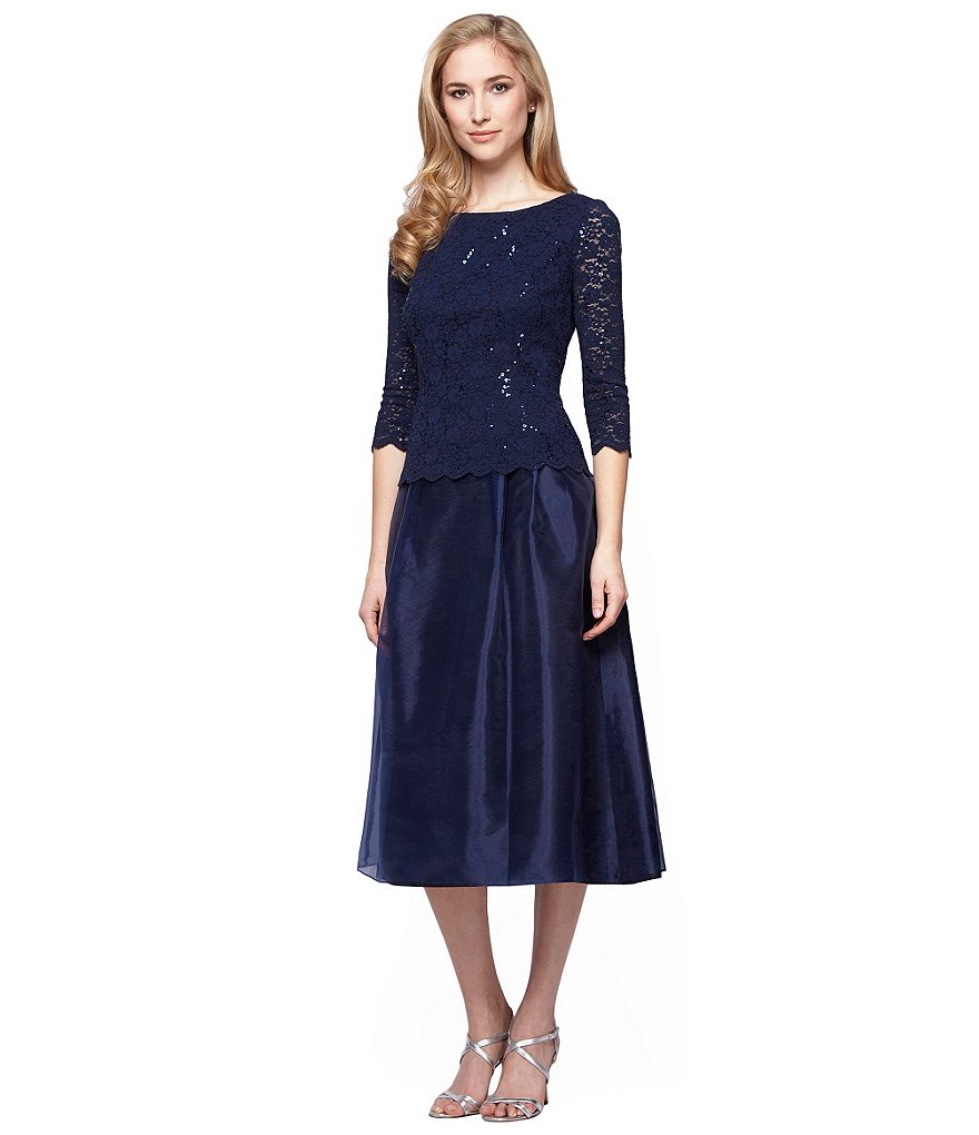 Alex Evenings Sequin Detail Long A-Line Dress
