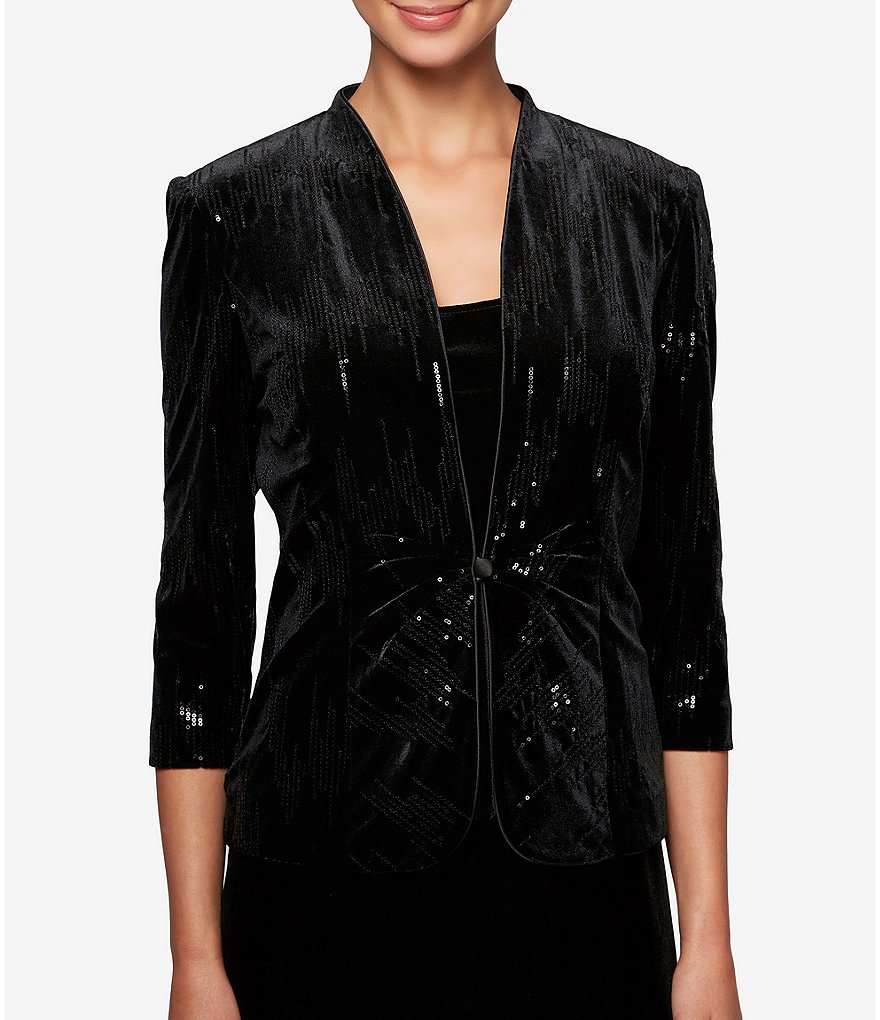 Alex Evenings Sequined Velvet Twinset