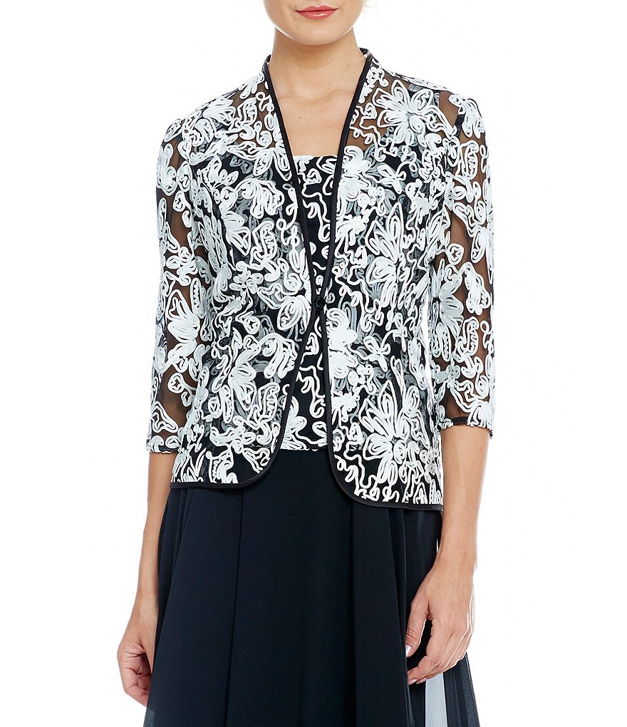 Alex Evenings Soutache Embroidered Twinset