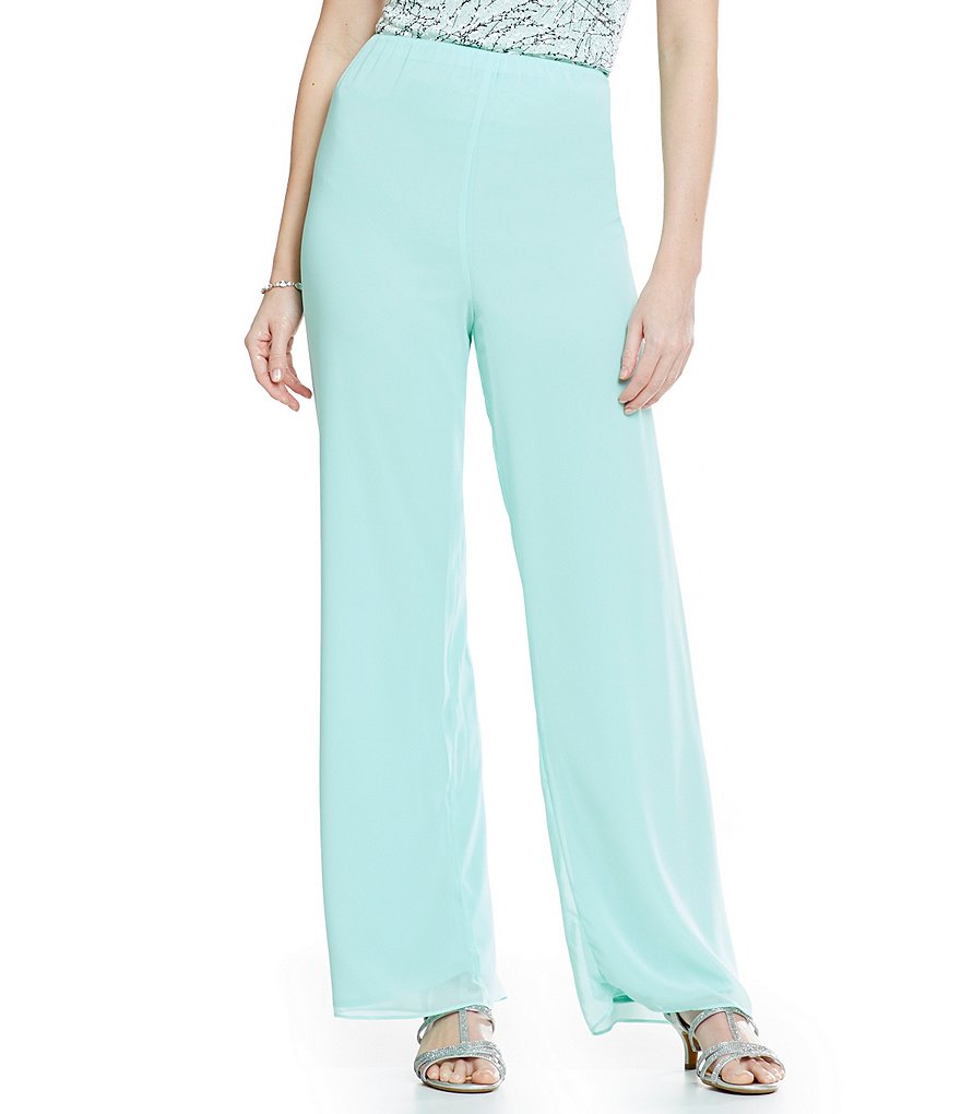 Alex Evenings Wide-Leg Chiffon Pants