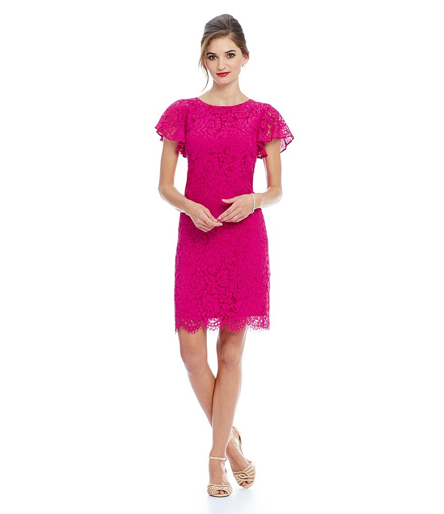 Alex Marie Aesthetic Allure Alicia Lace Fluttler Sleeve Dress
