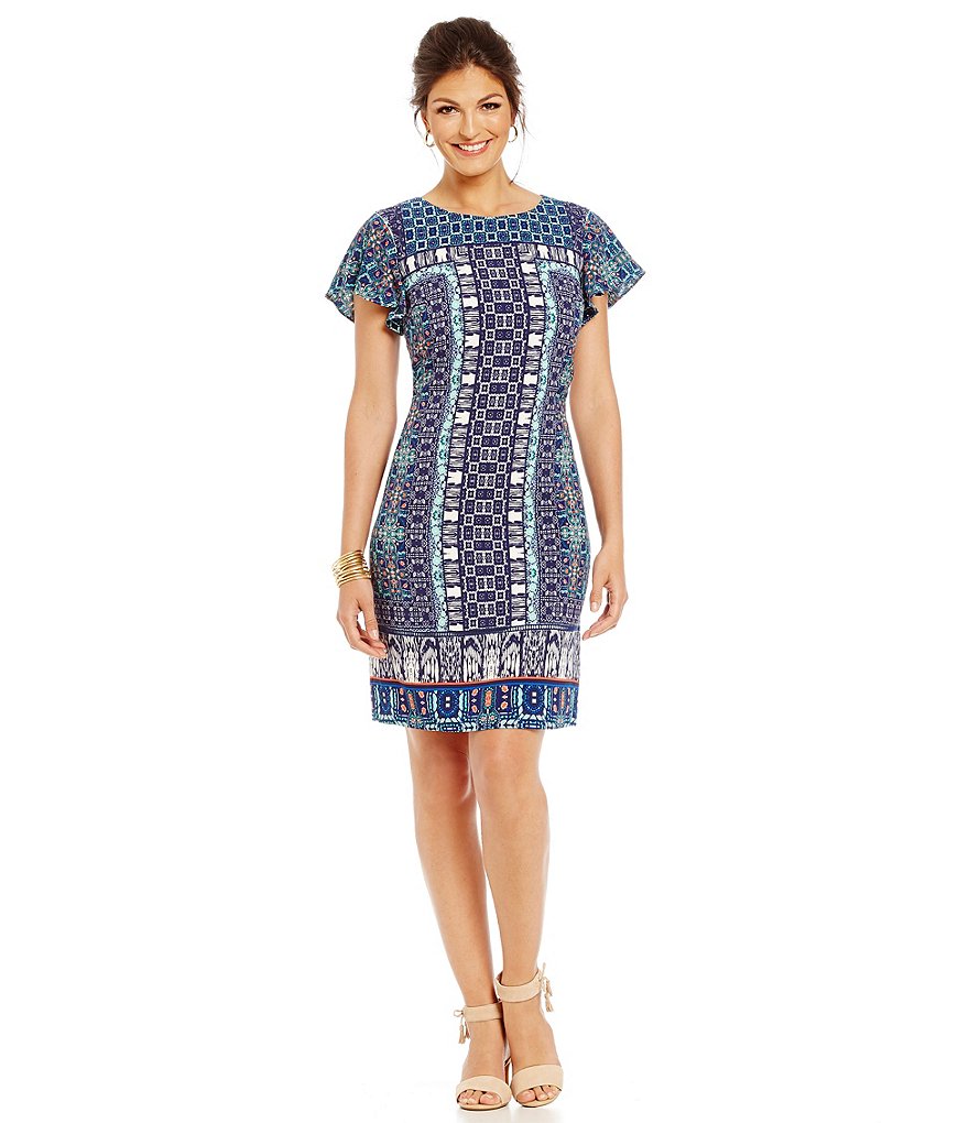 Alex Marie Botanical Blast Madison Scarf Print Dress