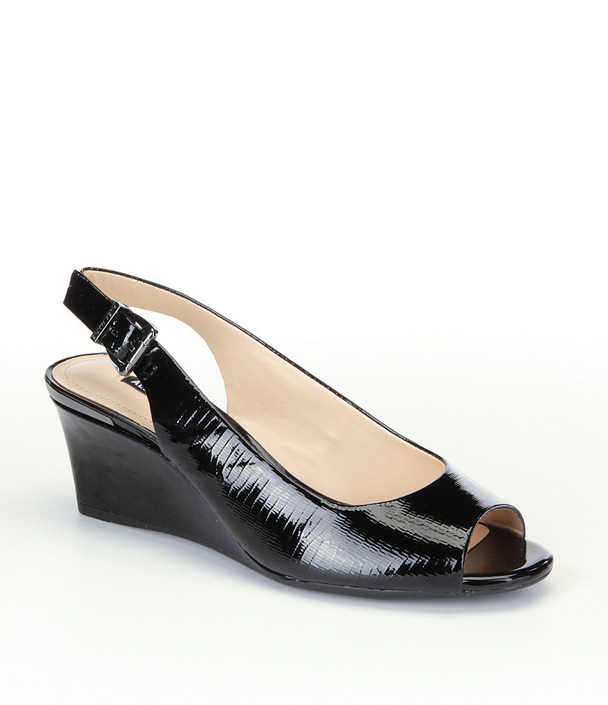 Alex Marie Nattalie Peep-Toe Slingback Wedges