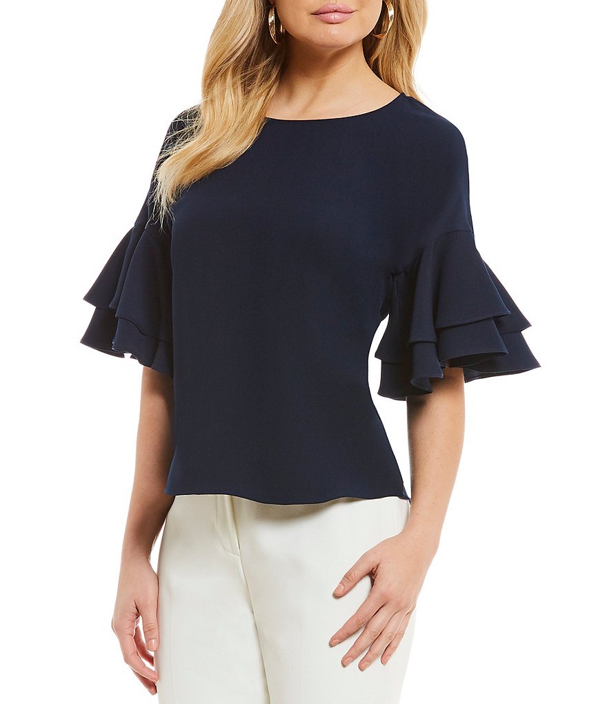 Alex Marie Sammi Tiered Ruffle Sleeve Blouse