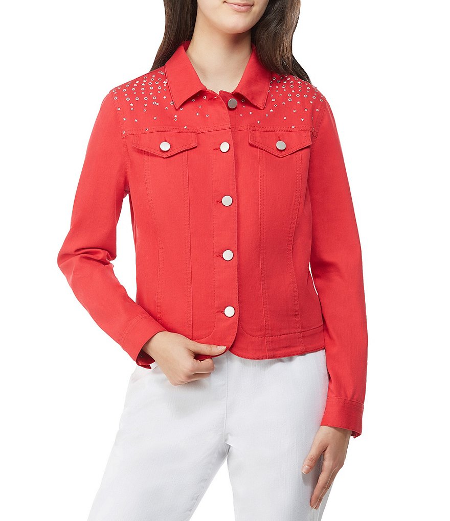 Allison Daley Petites Embellished Denim Jacket