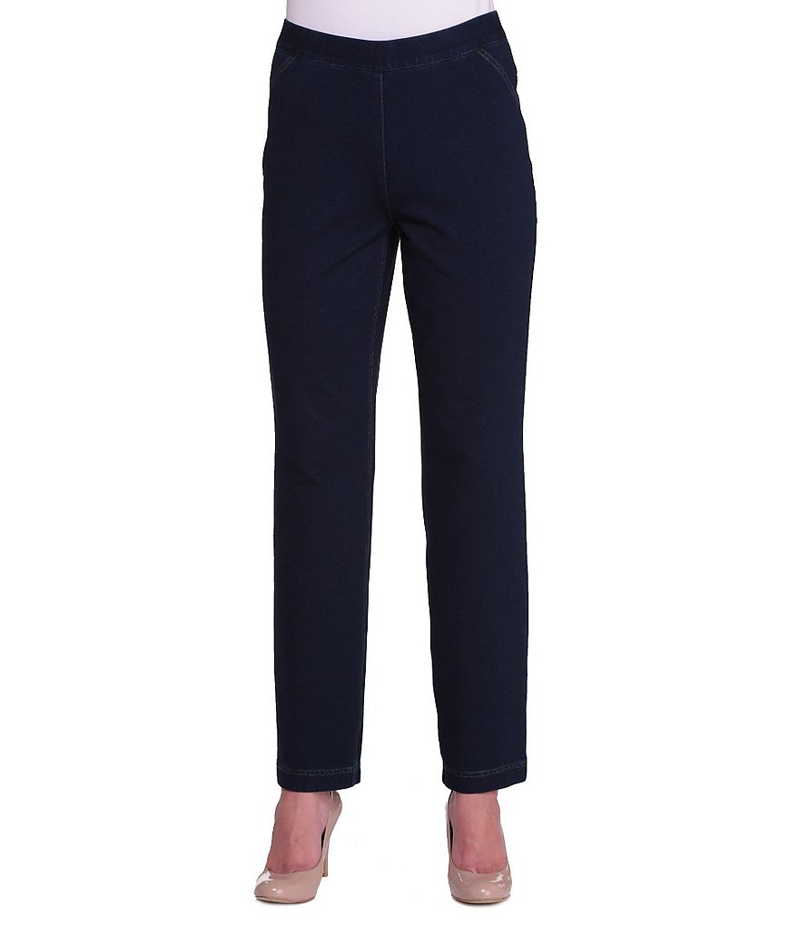 Allison Daley Pull-On Straight-Leg Comfort Knit Jeans