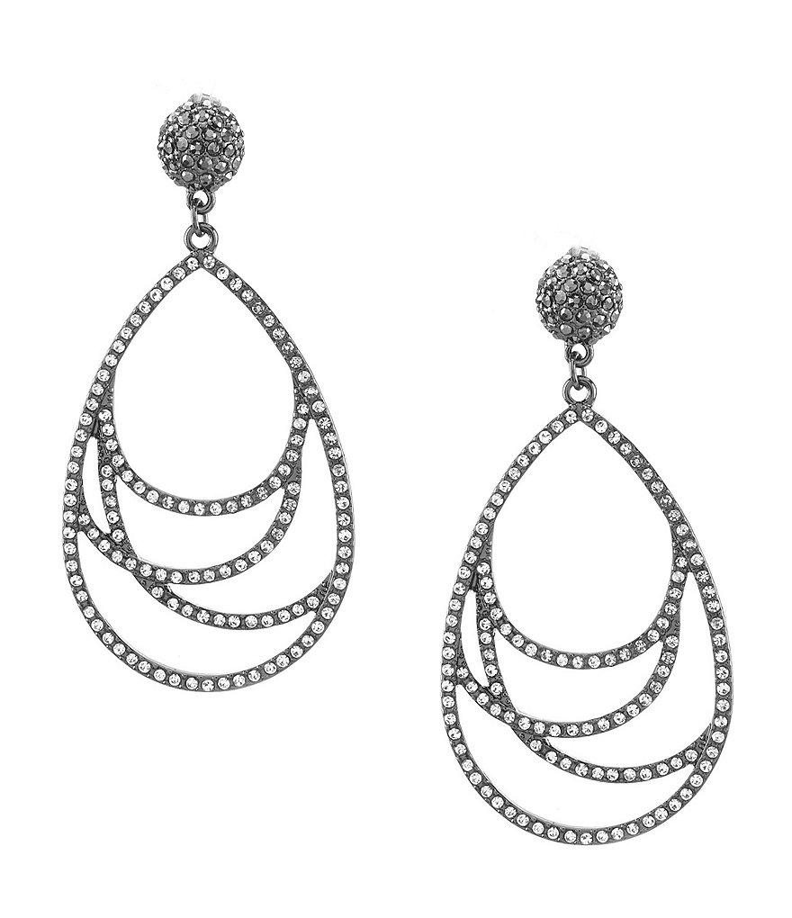 Anna & Ava Abstract Pave Teardrop Statement Earrings