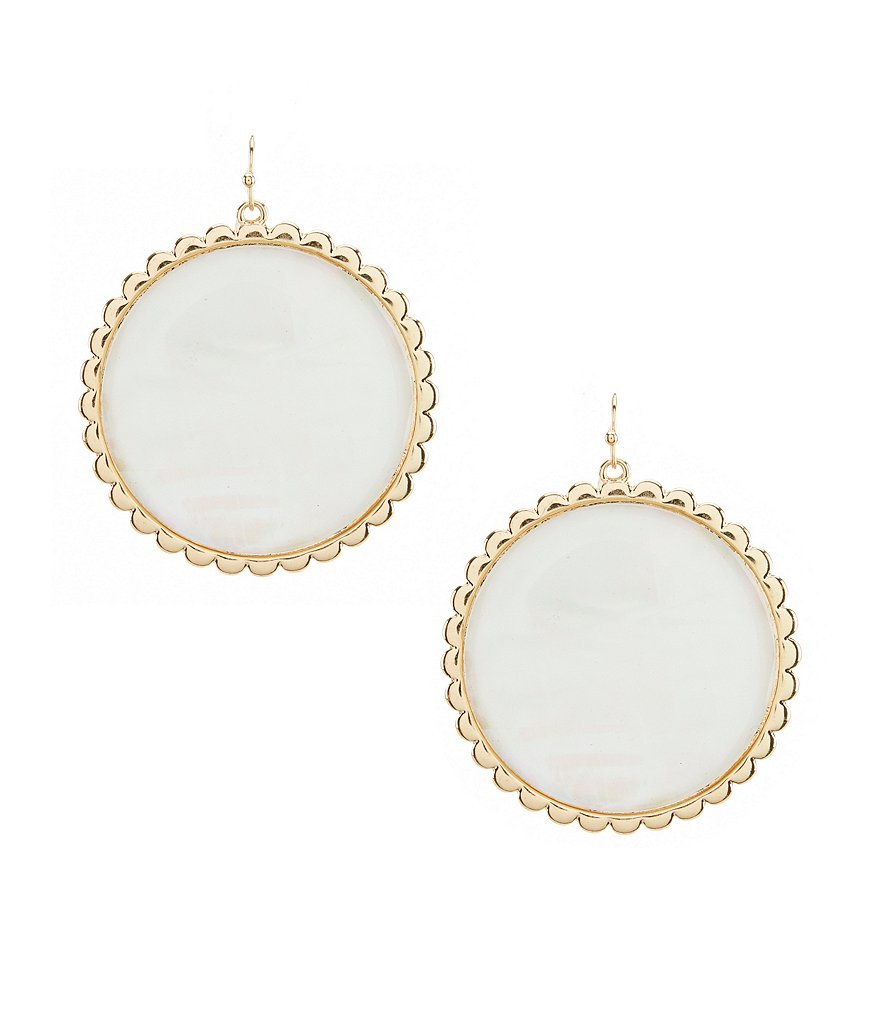 Anna & Ava Dee Dee Mother of Pearl Disk Earrings