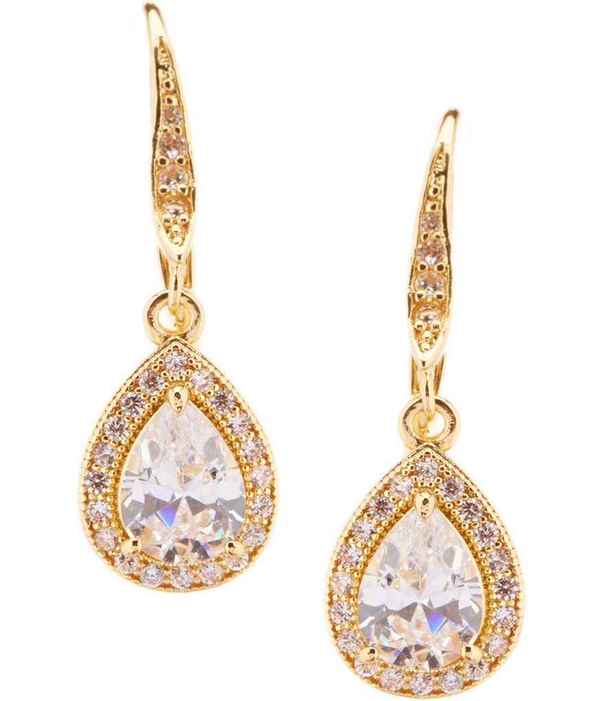 Anne Klein Cubic Zirconia Teardrop Statement Earrings