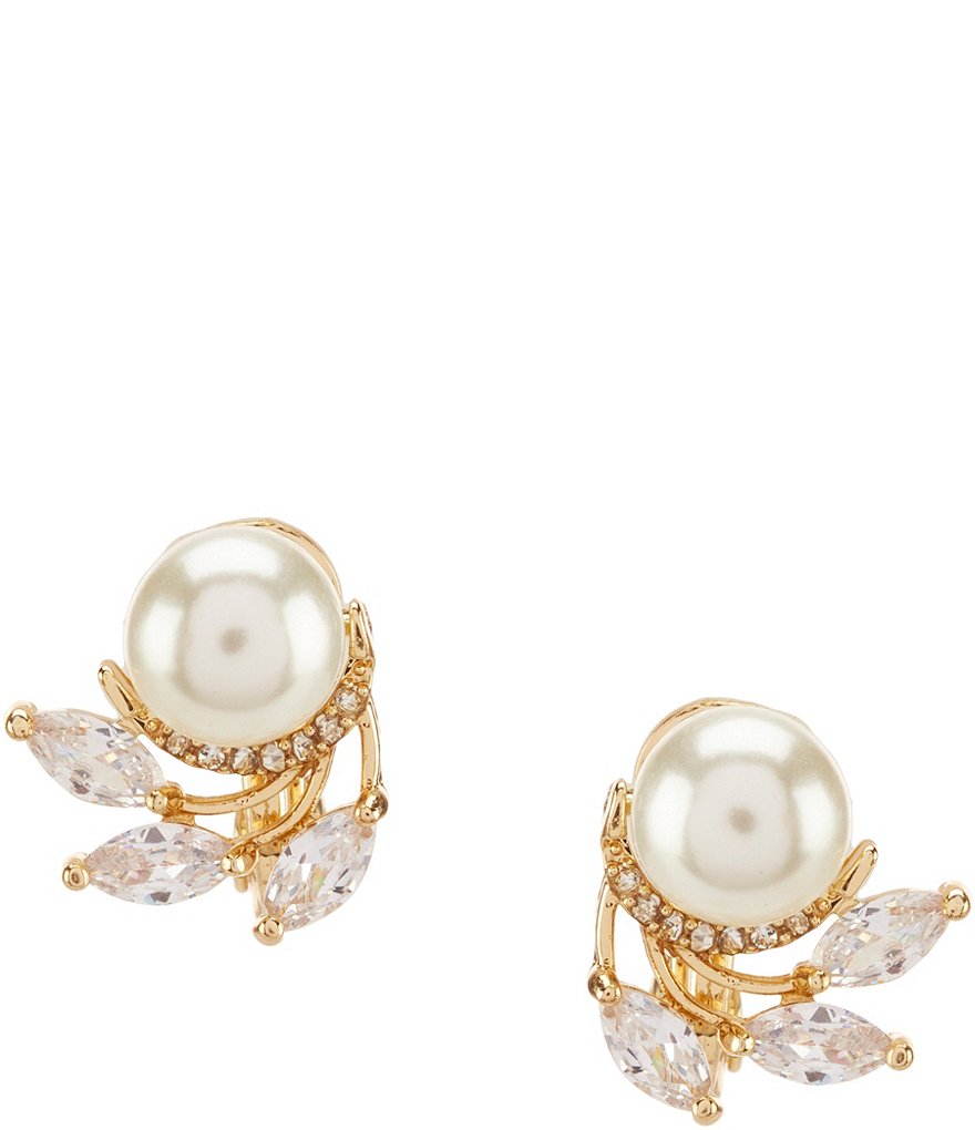Anne Klein Faux-Pearl Clip-On Stud Earrings