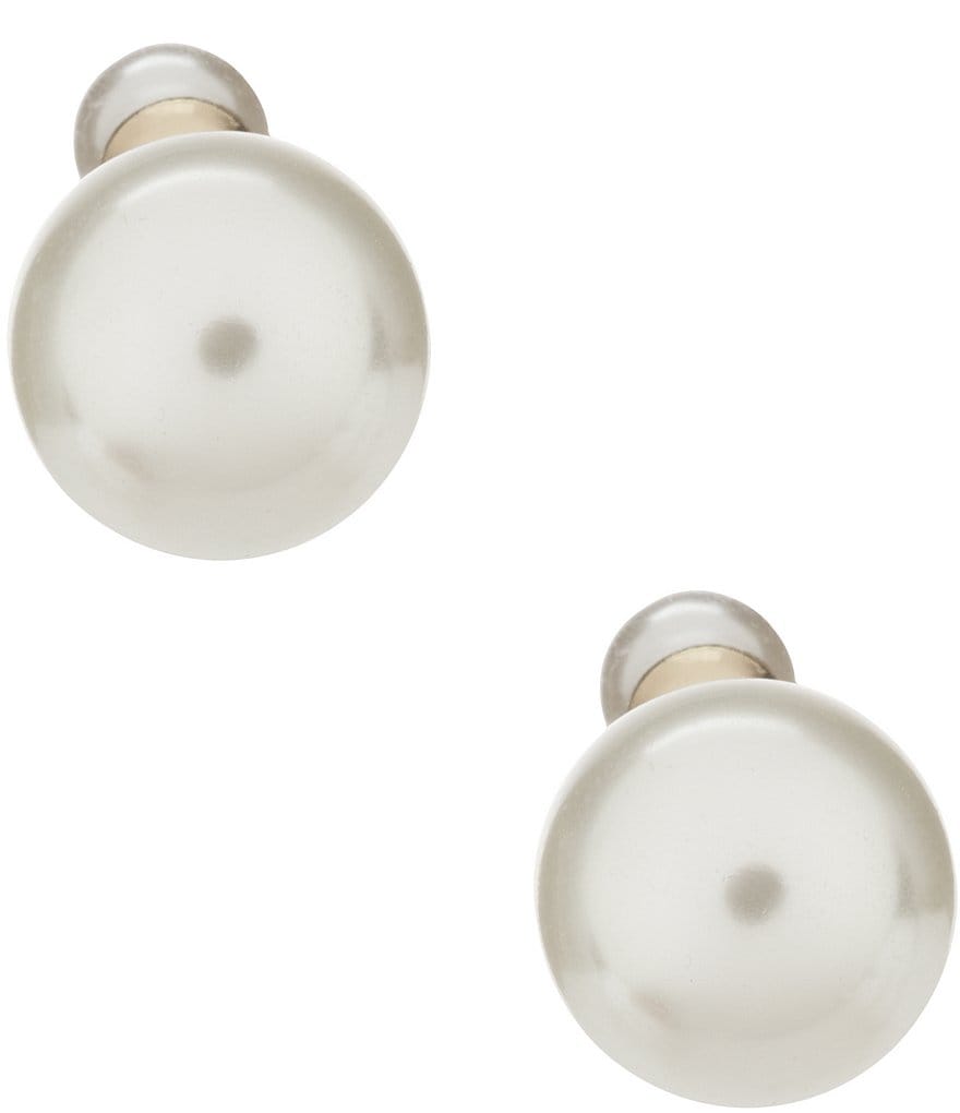 Anne Klein Faux-Pearl Reversible Front/Back Earrings