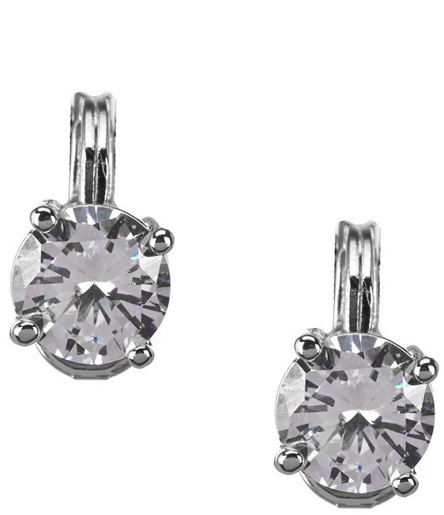 Anne Klein Sparkling Ears Cubic Zirconia Stud Clip-On Earrings