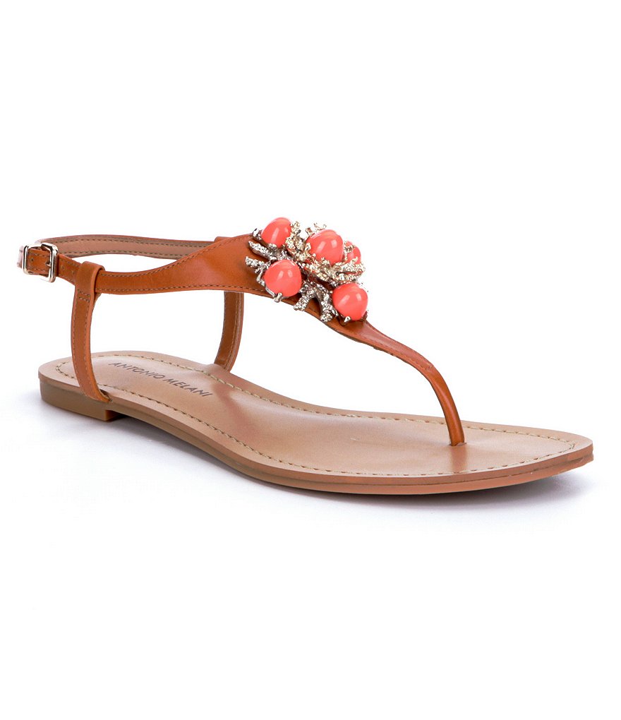 Antonio Melani Bling Ornamented Thong Sandals