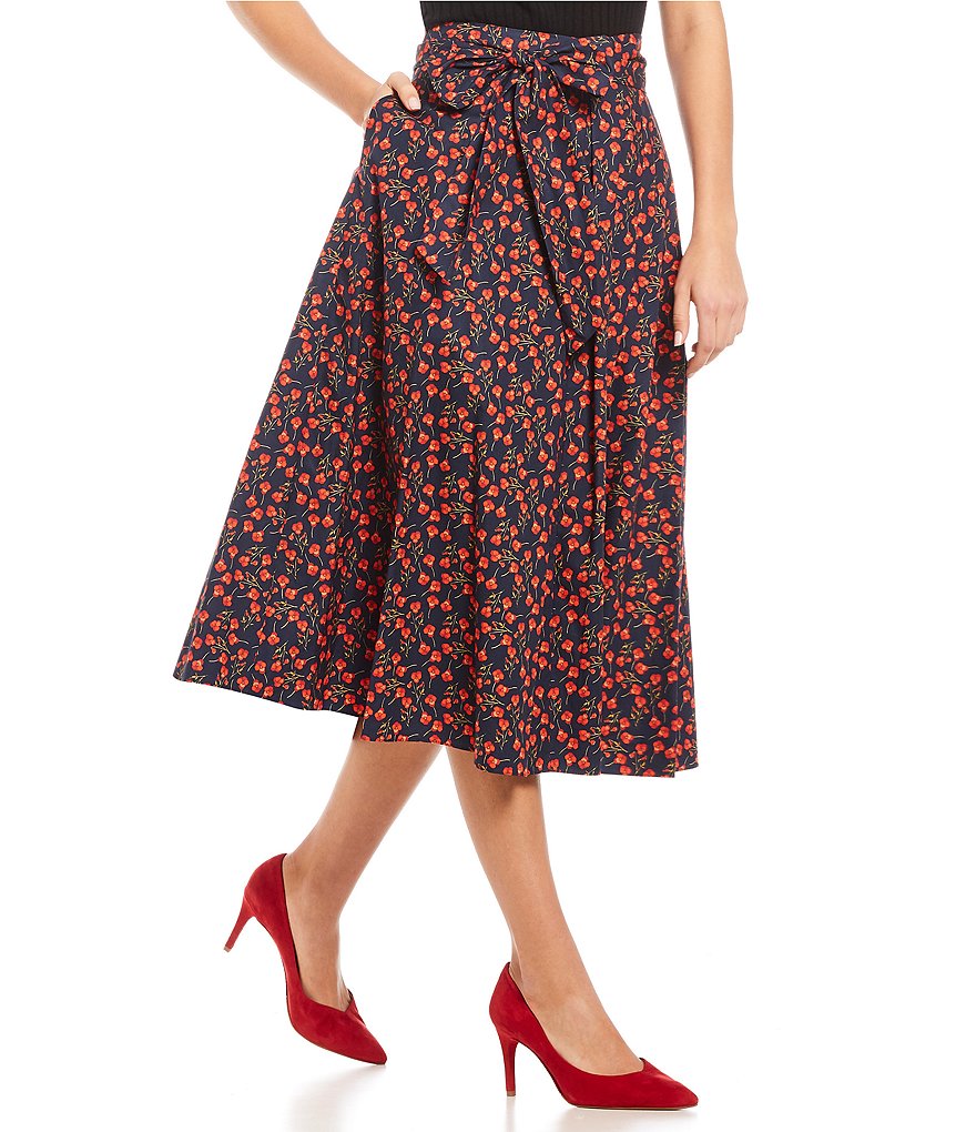 Antonio Melani Charlotte Floral Print Midi Skirt Made With Liberty Fabrics