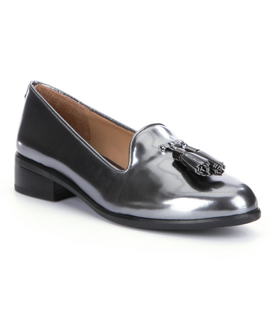 Antonio Melani Cleve Metallic Leather Tassel Loafers