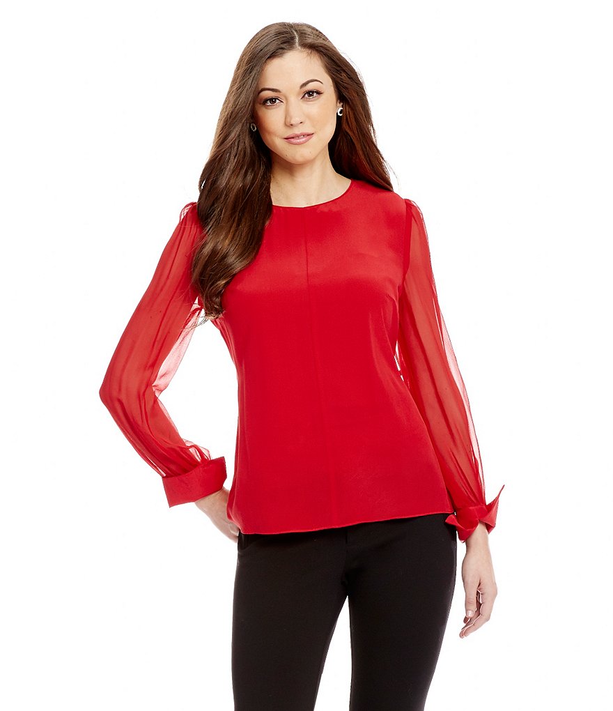 Antonio Melani Kerri Silk Long Sleeve Blouse