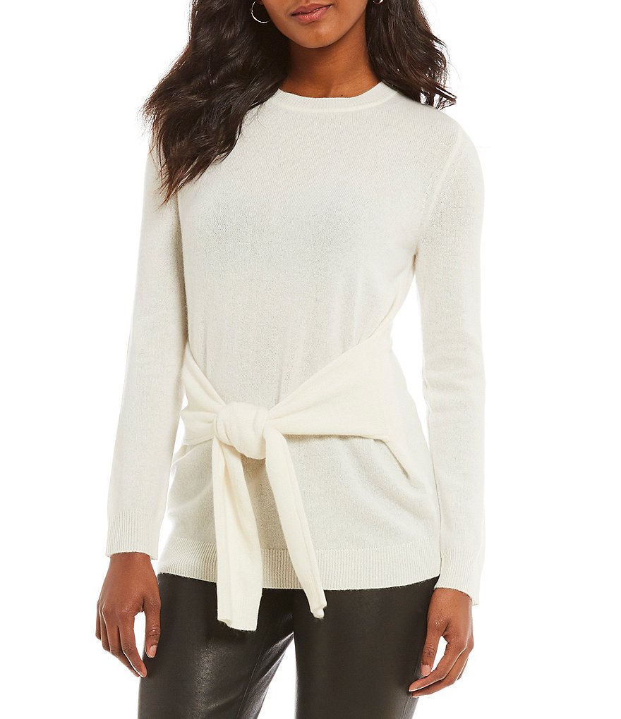 Antonio Melani Luxury Collection Lesley Tie Front Cashmere Sweater