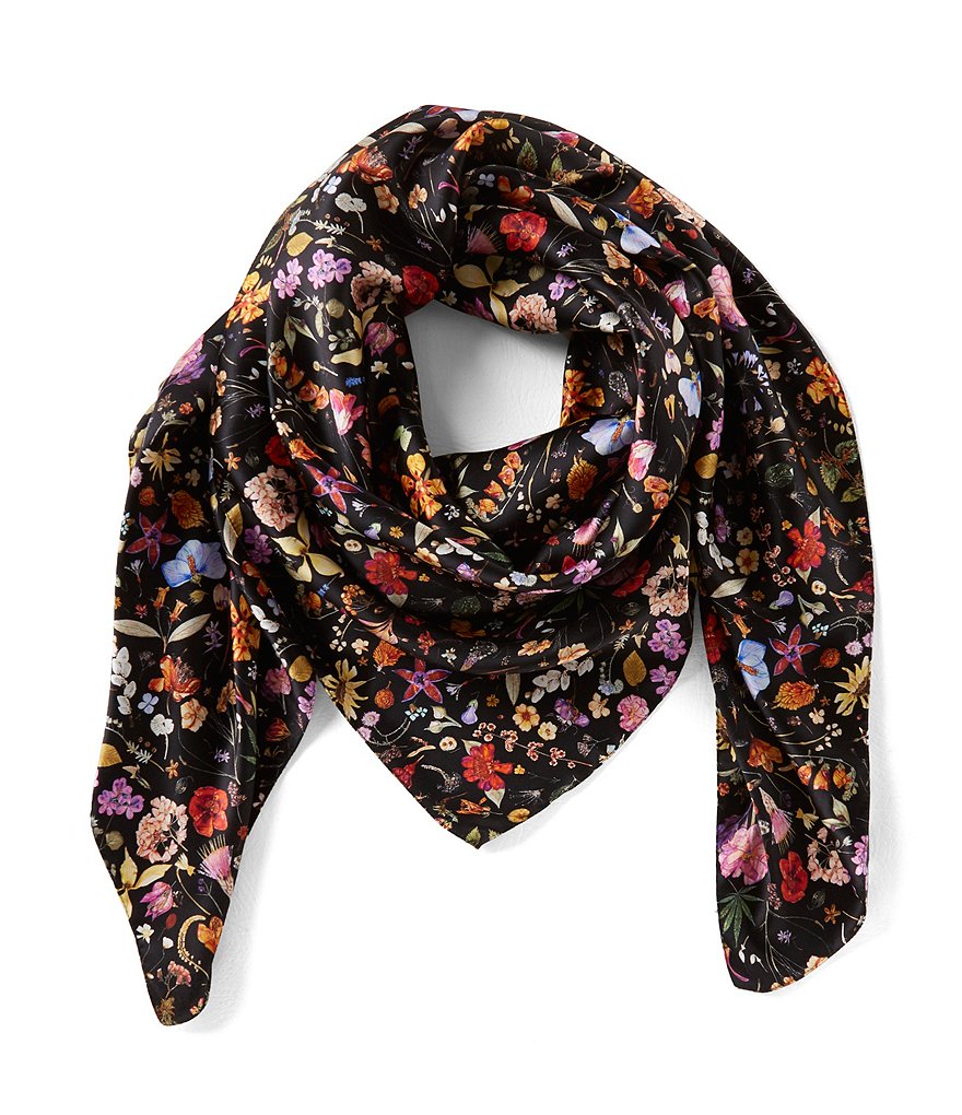Antonio Melani Made with Liberty Fabrics Eve Floral Square Silk Satin Scarf
