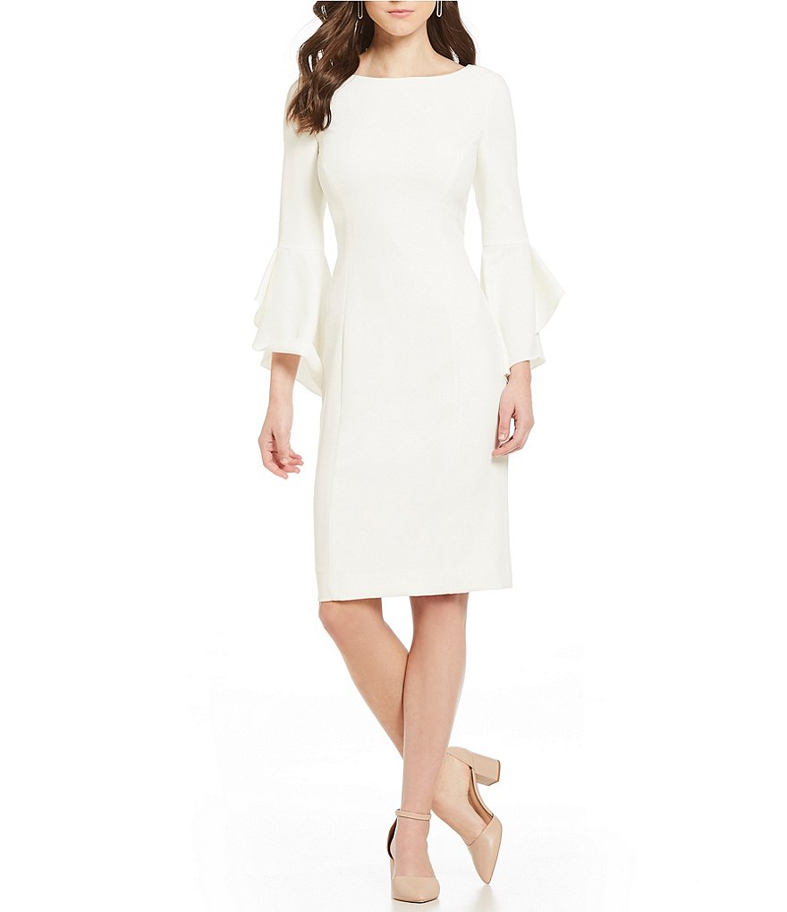 Antonio Melani Nina Ruffle Bell Sleeve Crepe Dress