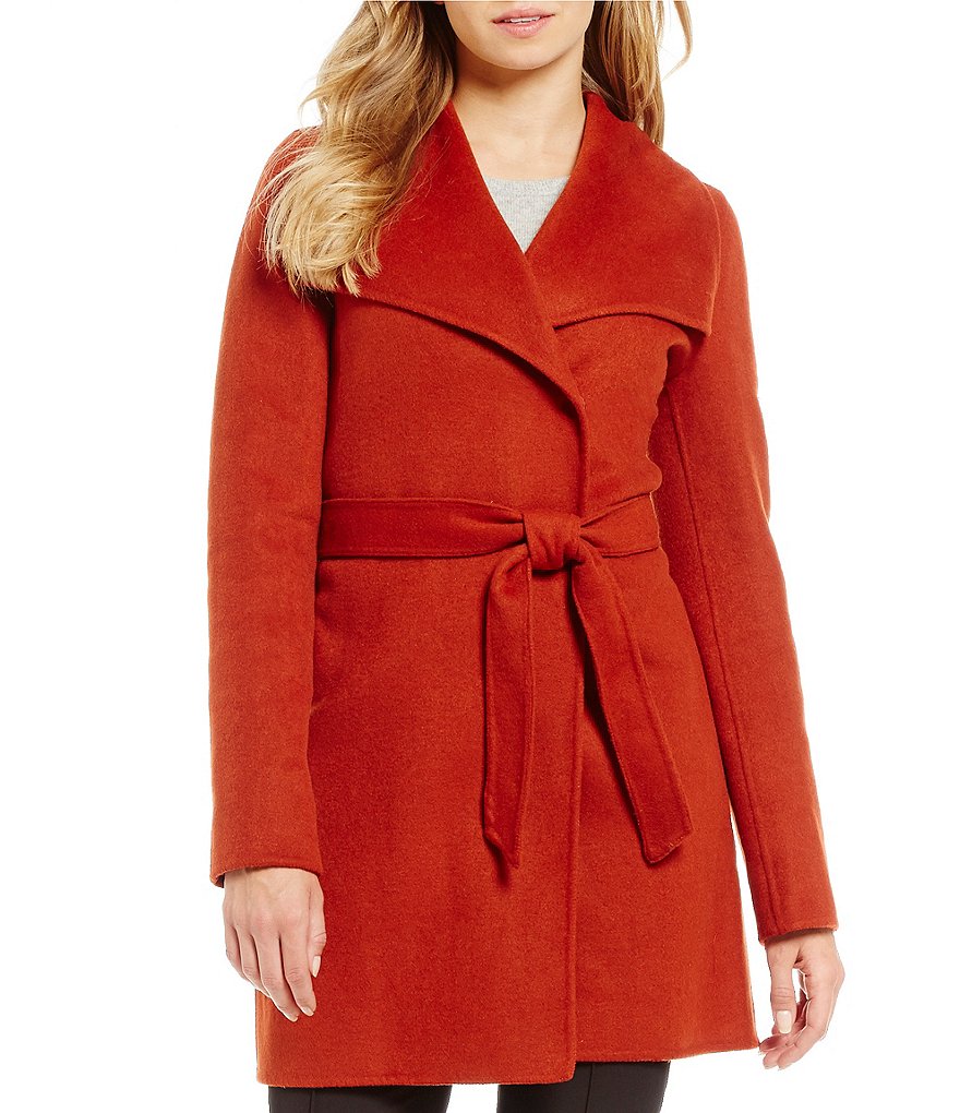 Antonio Melani Shawl Collar Double Face Wool Wrap Coat
