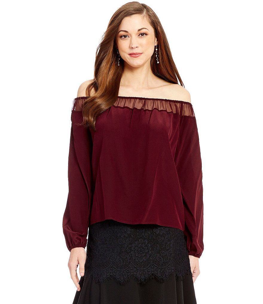 Antonio Melani Travis Silk Off the Shoulder Blouse